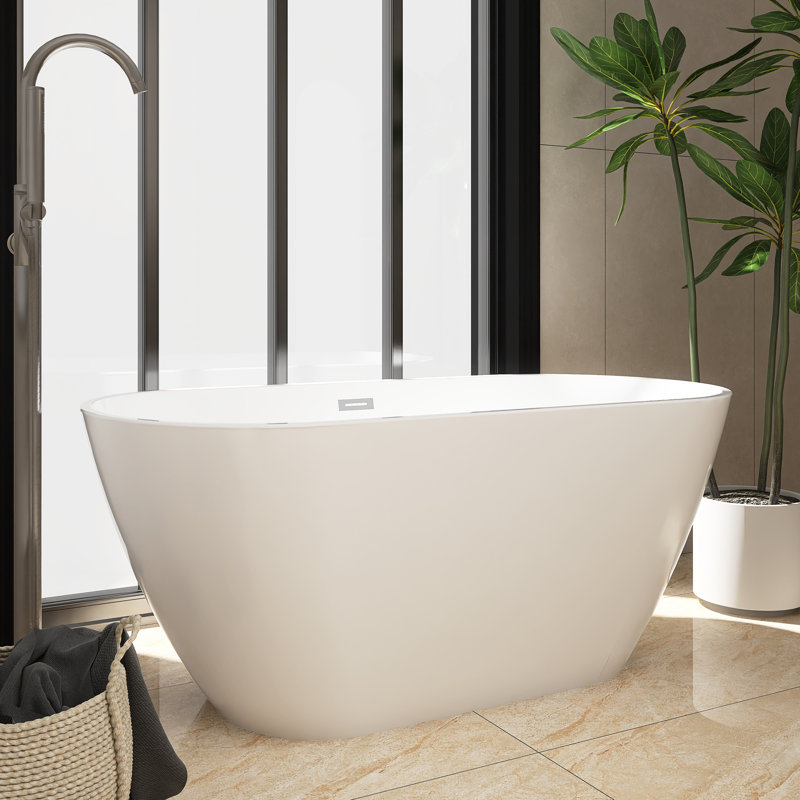55.13'' x 28.38'' Soaking Acrylic Bathtub