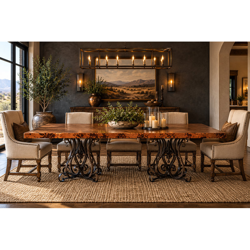 Rectangle Double Pedestal Dining Table
