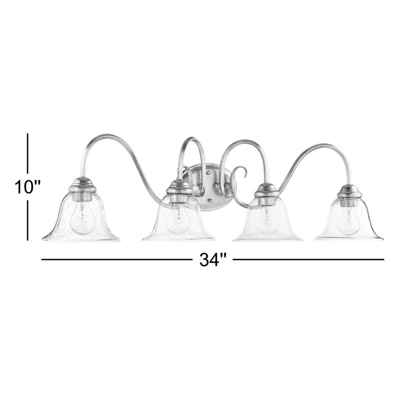 Bernardston 4 - Light Dimmable Vanity Light, Aged Silver Leaf