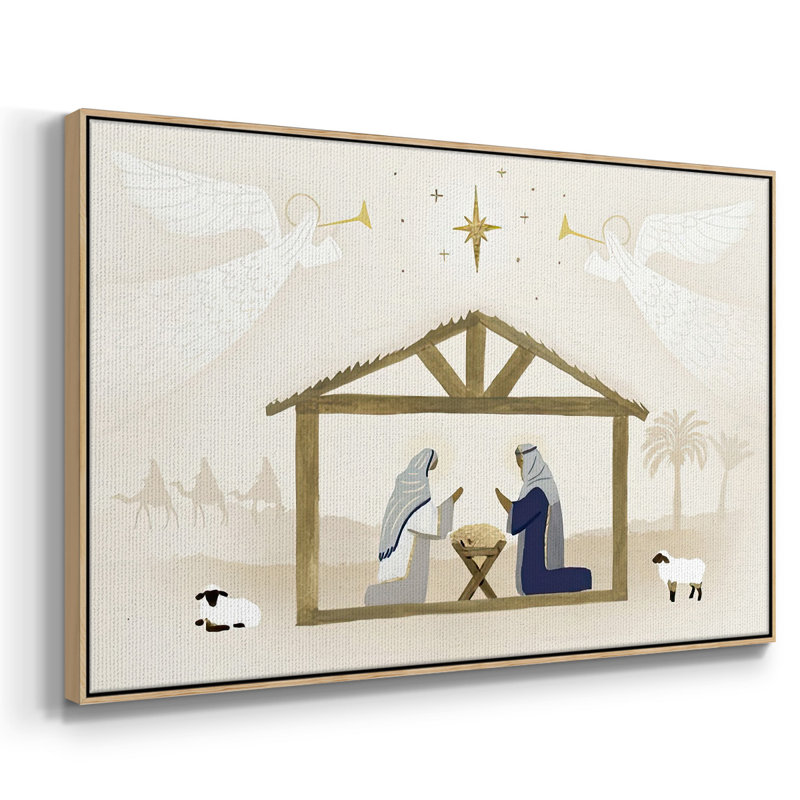 Away In A Manger Collection A, Cadre naturel flottant, H 17 po x l 25 po x P 1,5 po