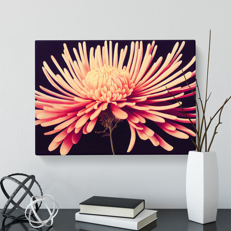 Lively Chrysanthemum Flower - Wrapped Canvas, 50cm H x 76cm W x 3cm D