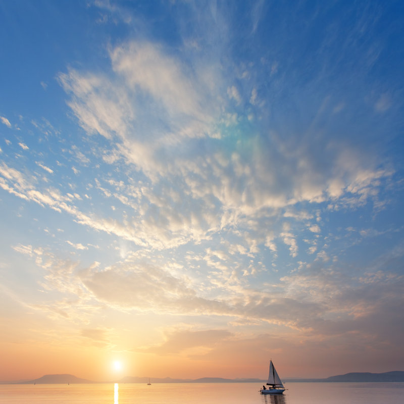 Lake At Sunset by Mammuth - Wrapped Canvas Print, 30cm H x 30cm W x 3.8cm D