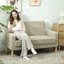 Solid Wood Polyester Loveseat-696156494