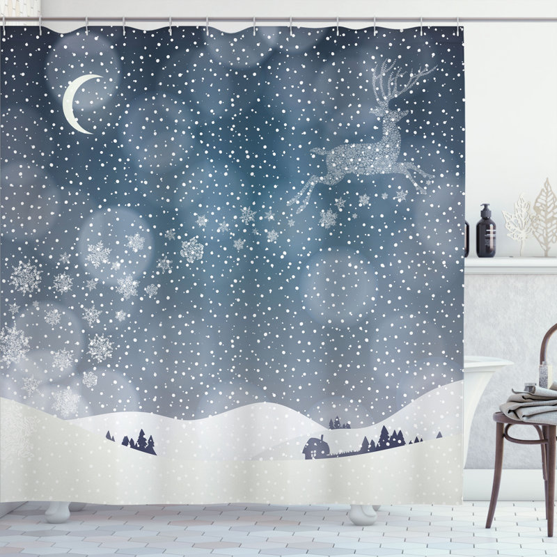 Ensemble de rideau de douche + crochets, H 75 po x l 69 po