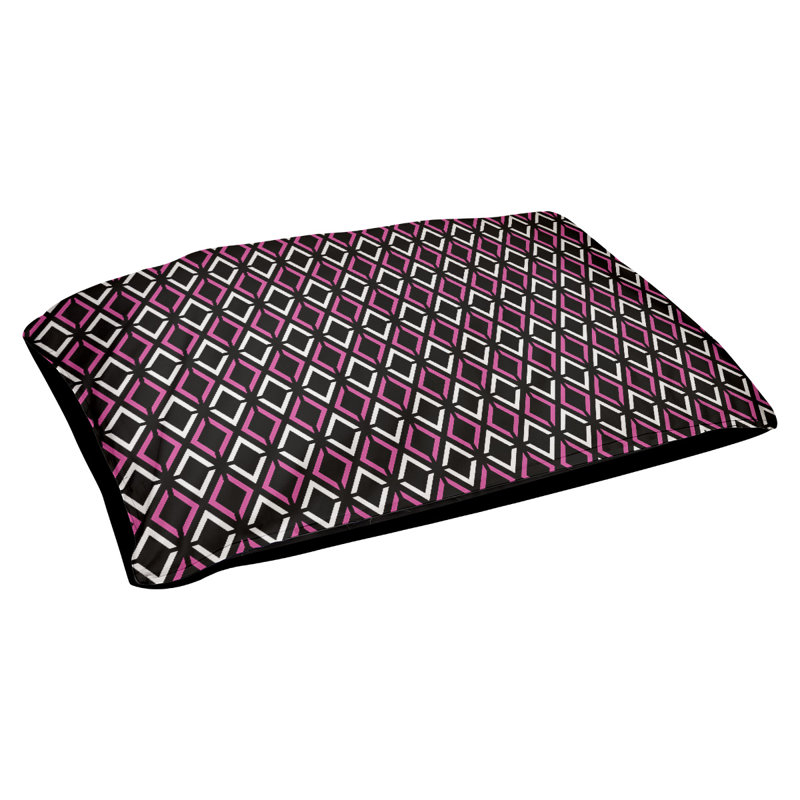 Coussin Byrge, Moyen (L 29,5 po x P19,5 po x H 9,5 po), Noir / Rose