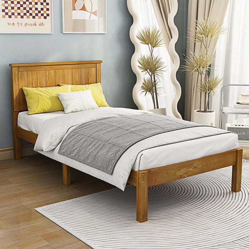 Lit plateforme Kylan, Simple, Brun clair