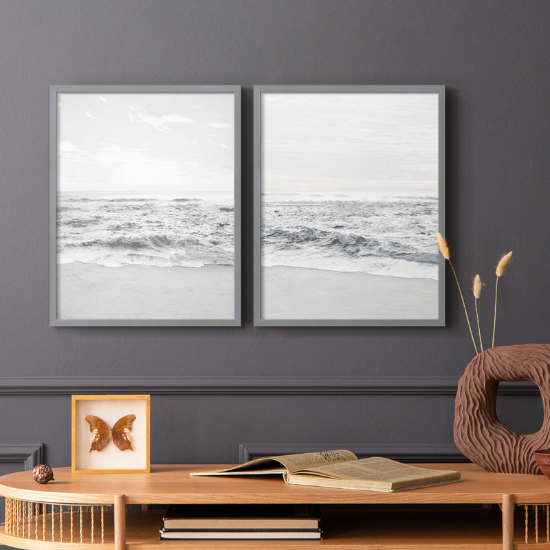 «Gentle Tides I», reproduction encadrée de qualité supérieure - prête à être accrochée - aucun clou requis - aucun clou requis
