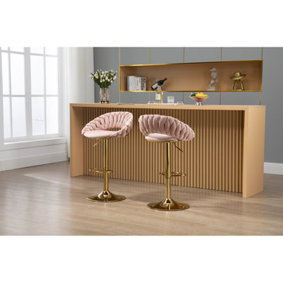 Ensemble de 2 tabourets de bar réglables à hauteur de comptoir avec repose-pieds pour la cuisine et la salle à manger