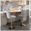 Tabourets de bar pivotants en velours doré à hauteur réglable de 25 à 33 pouces, tabourets de bar rembourrés modernes avec dossier capitonné confortable pour un pub à la maison et un îlot de cuisine (gris, ensemble de 2)-792676185-792676190