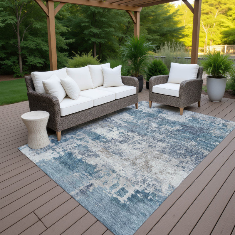 Machine Washable Indoor/Outdoor Jadiel ACN2366 Abstract Rug, Rectangle 5' x 7'6"