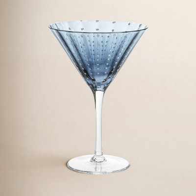 Pescara White Dot Martini Glasses, Set of 4