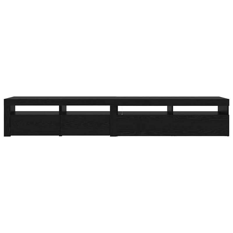 TV Cabinet Set 3 Pcs Black Oak Engineered Wood, 40cm H x 240cm L x 35cm W
