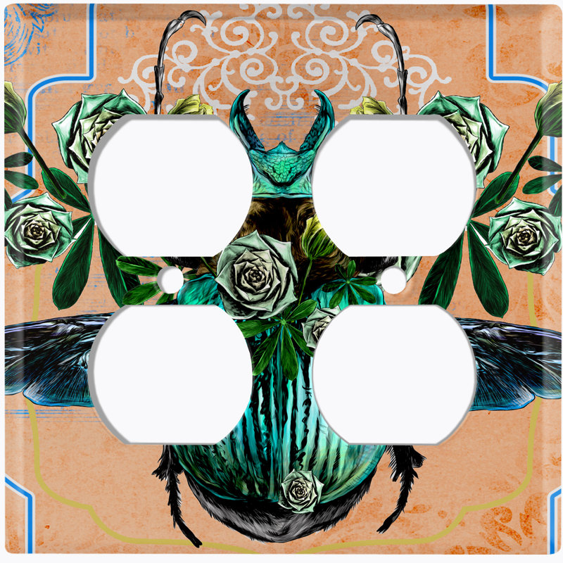Patterned 2 - Gang Toggle Light Switch Standard Wall Plate