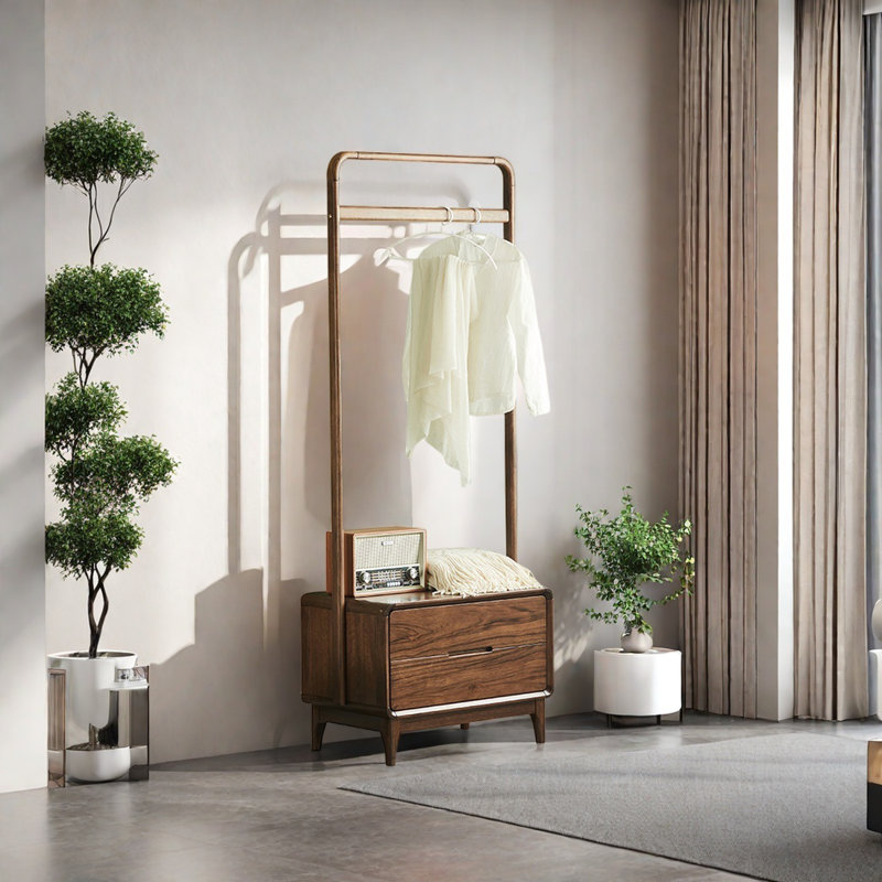 Fashionable Multi-functional Solid Wood Coat Rack