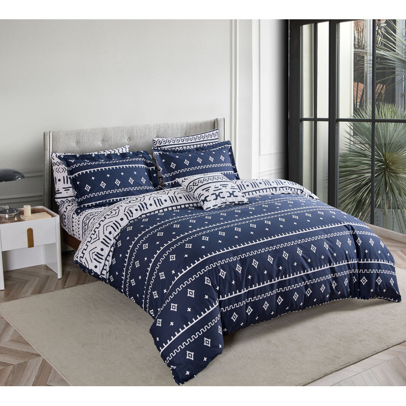 Ensemble de housse de couette 100% satin de coton Kerrianne, Housse de couette pour très grand lit