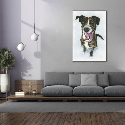  «Portrait souriant de chiots bringés» par Anika Goodhue, art mural sur toile, 40 po x 60 po
