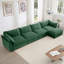 Canapé modulaire en L 4 places, canapé 4 places avec 1 repose-pieds mobile, accoudoirs en forme de croissant et coussins de dossier et d'accoudoirs enveloppants, chenille-210818527