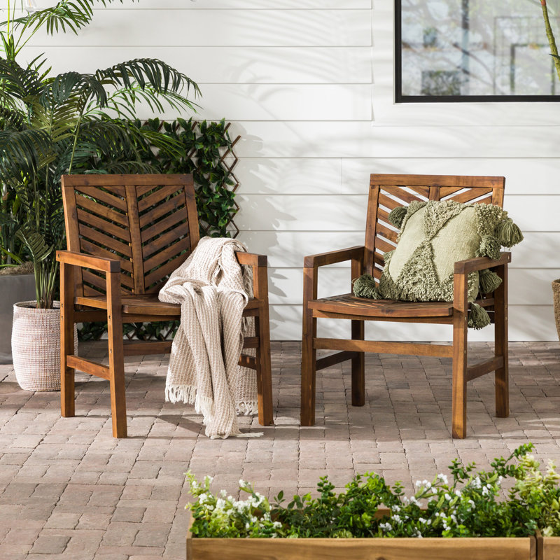 Chaises de patio 2 pièces Modern, Brun foncé