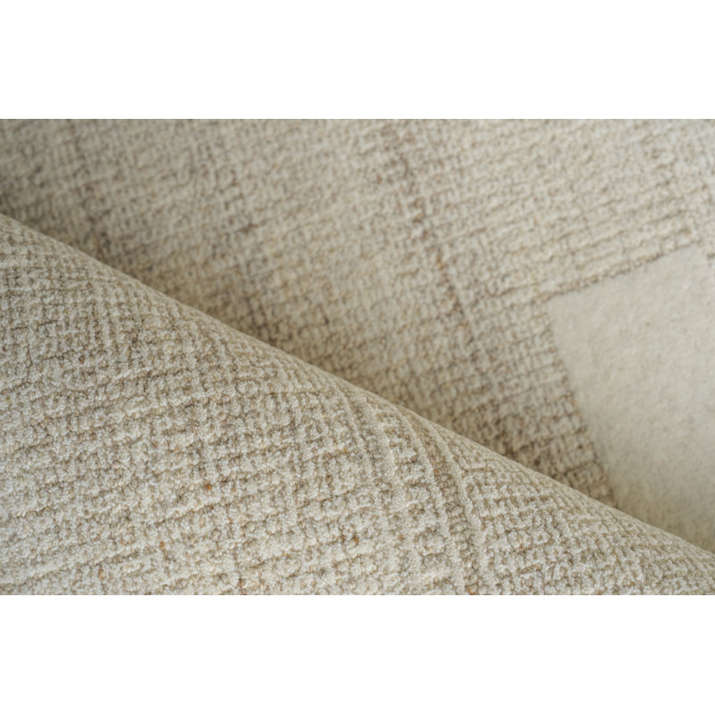 Nicada Hand Tufted New Zealand Wool Beige/Ivory Area Rug, 8'X10'