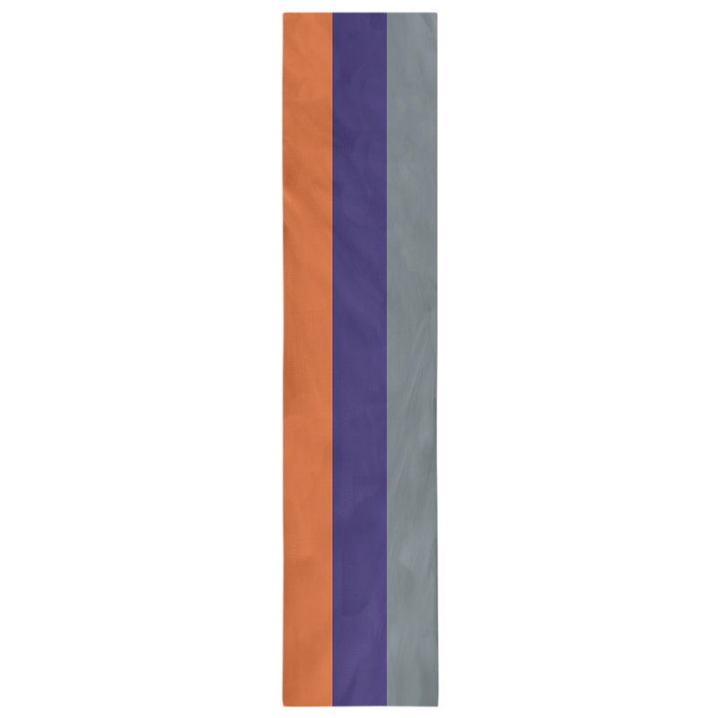 Chemin de table de basketball, L 72 po x l 16 po, Croisé en coton, Orange Phoenix / mauve / gris