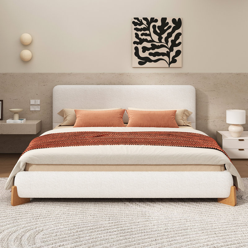 Lit tapissier Boucle, grand lit