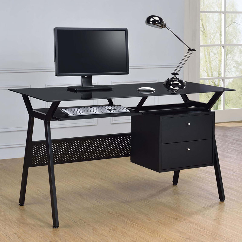 Bureau d'ordinateur à 2 tiroirs