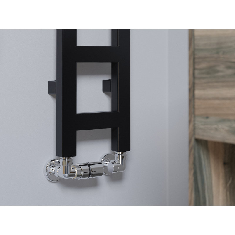 Easy Heated Towel Rail, 128 cm H  x 20 cm W x 7.2 cm D, Black