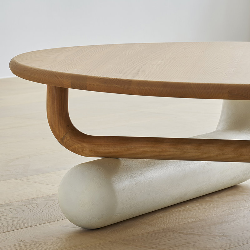 Table de bout créative en bois de frêne crème