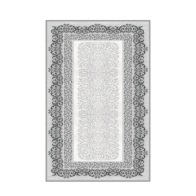 Stylish Woven Carpet, 5.2 x 7.5 Feet | 100% Polyester, 0.3 in Pile Height, Antibacterial, Non-Slip PVC Dot Underside | Machine Washable, 3D Digital Print | Perfect for Living Room, Bedroom & Home Décor