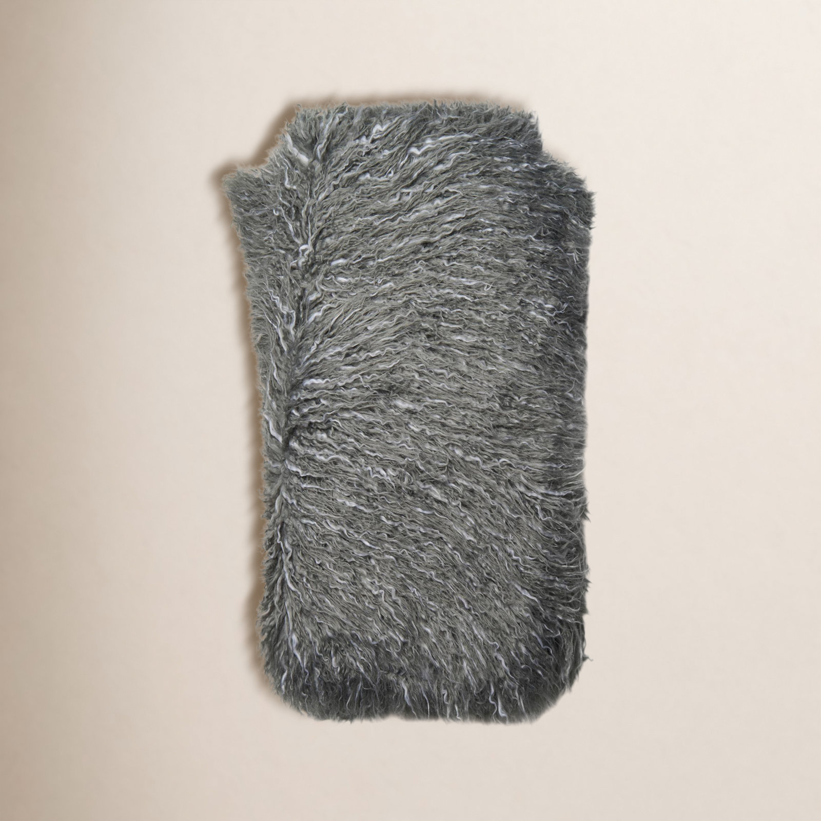 Rooke Faux Fur Woven Throw Blanket, Gray