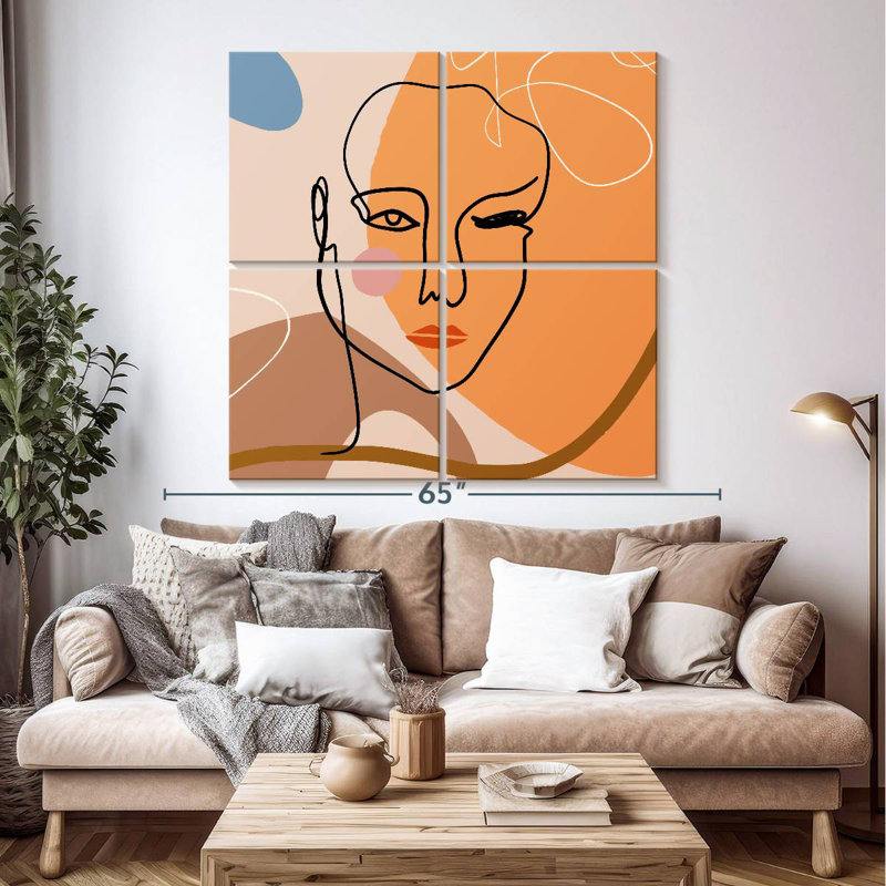 Leisha Outline Female Face, 50" H x 50" W