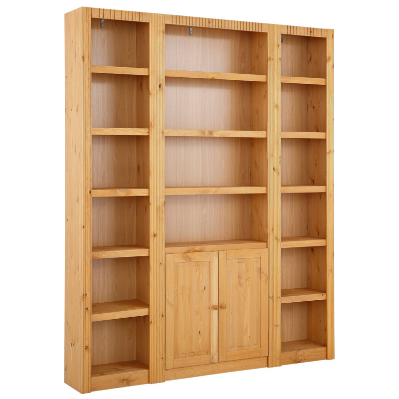 Elona 213 cm H x 177.4 cm W Library Bookcase, Stain Wax