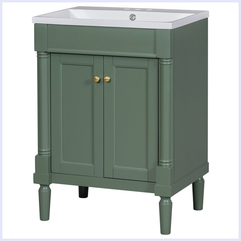 Meuble-lavabo moderne avec lavabo supérieur, Vert