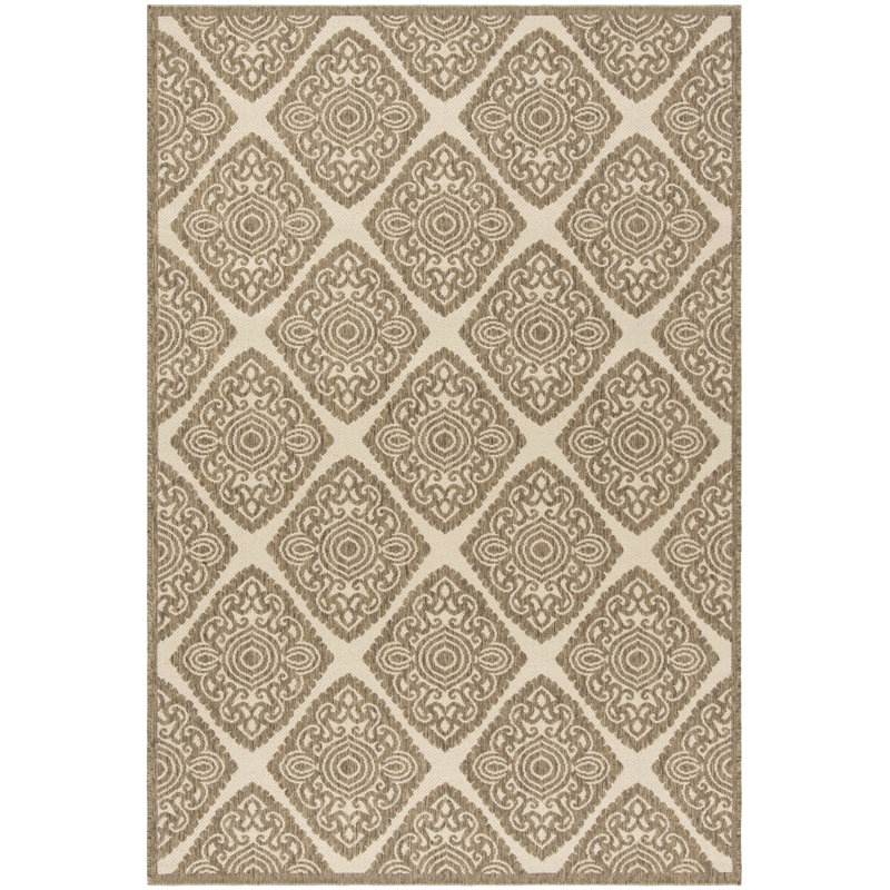 Kirschner Geometric Hand Woven Indoor / Outdoor Area Rug, Rectangle 91 x 152 cm