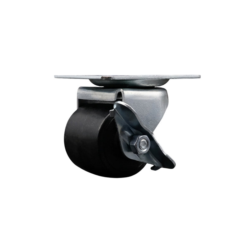 Polyolefin Top Plate Caster with Brake