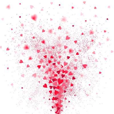 «Deshanon Red Hearts Confetti», impression sur toile