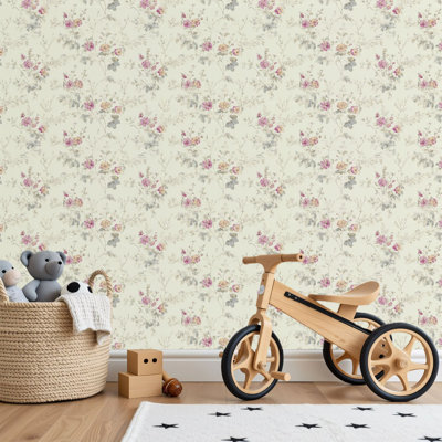 Peel and Stick Wallpaper Contact Paper Farmhouse Decor Vintage Floral Soft Self Adhesive and Removable 17.7in x 118in(45x300cm)