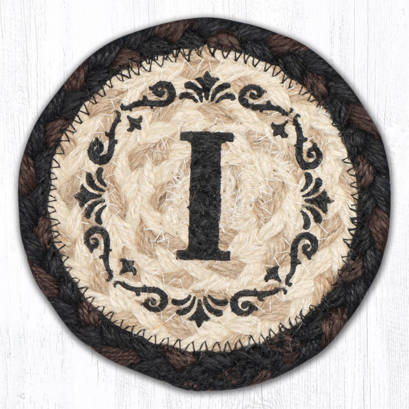  Monogramme en jute tressé style rustique rustique, H 5 po au pochoir personnalisé
