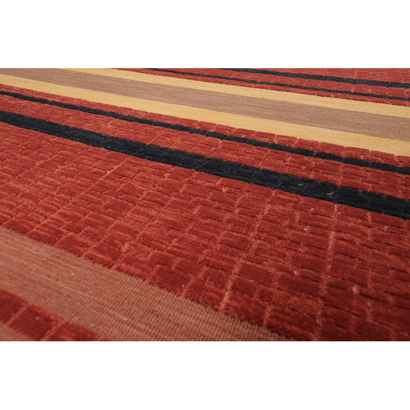 Tapis brun en laine noué à la main 8 pi 8 po x 11 pi 10 po Isabelline