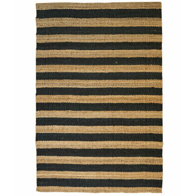 Rectangle Lynch Striped Handwoven Jute Area Rug in Black/Brown -  East Urban Home, 0981E52D7F32432588322240A560EFE4