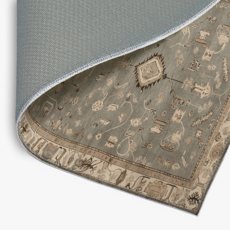 Tapis turc intérieur et extérieur gris, Rectangulaire 2 pi x 3 pi