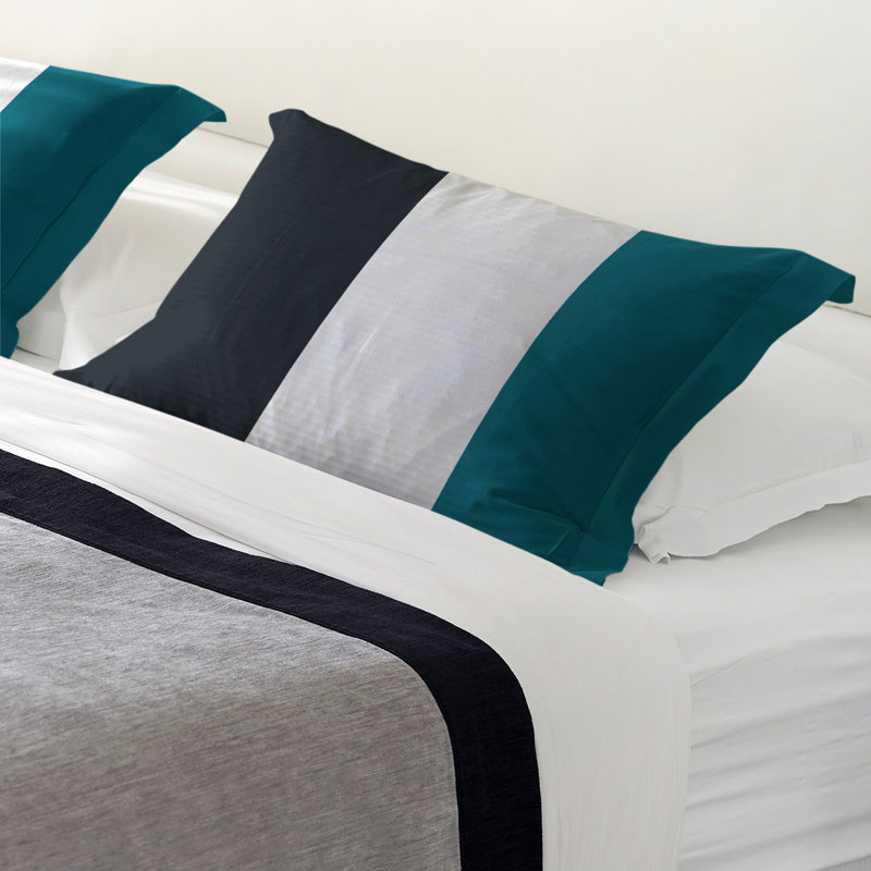 Jacksonville Football Polyester Striped Sham Set, King, Microfiber, Gold/White Middle