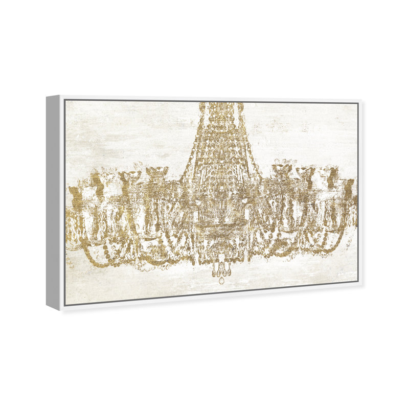 Glam Chandelier, impression sur toile tendue, Toile avec cadre blanc, H 20 po x l 30 po