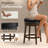 Upholstered Swivel Solid Wood Frame Bar Stool-2003177736-2003177739