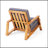 Modern Adirondack Club Chair – Acacia Wood With Cushion – Weather-Resistant, Horizontal Slats, Perfect For Outdoor Relaxation-1158177166