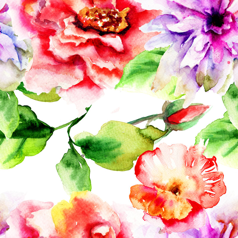 Waymart Original Seamless Wallpaper - Wrapped Canvas Painting, 91cm H x 91cm W x 3.8cm D