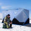 Tente de pêche sur glace isolée, abri de pêche sur glace avec fenêtres de ventilation, portes doubles et sac de transport, pour basse température - 22 ℉-98259485