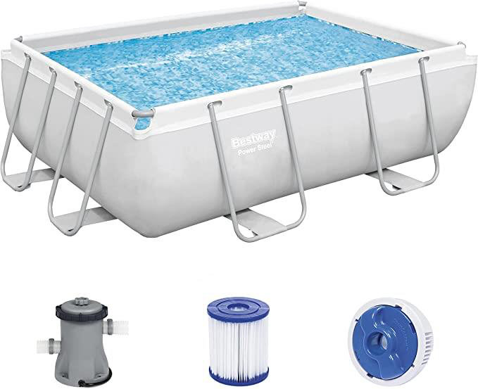 Plastic Rectangle Frame Set Pool 84cm H x 196cm W x 282cm L