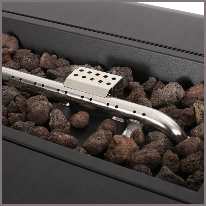 Rectangular Steel Propane Fire Pit Table 40000 BTU For Outdoor Patio Garden Backyard