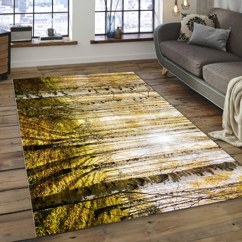 Distinctive Non-Woven Soft Printed Rug Featuring Intricate Floral Pattern for an Elegant Touch to Your Home Decor
